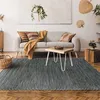 Image de Tapis en coton tissé et tressé gris 160x230