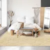 Image de Tapis coton motif croisillons en laine épaisse naturel 160x230