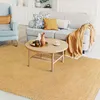 Image de Tapis artisanal en jute et coton chenille ocre 160x230