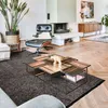 Image de Tapis tissé plat coton noir et reflet lumière anthracite 160x230
