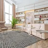 Image de Tapis moderne à motifs carrés beige ivoire 160x230