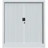 Image de Armoire De Bureau À Rideaux Gris 2 Portes Coulissantes Klass L90xh100xp45