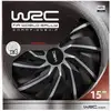 Image de Lot de 4 enjoliveurs bi-couleur gris & noir 15 pouces - wrc - turbo - look racing - fixation simple