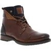 Image de Redskins - Bottines Redskins En Cuir Brandy Premium Avec Talon Plat Et Intérieur Fourré Avec Fermeture Zippée Et Lacets - Brandy 44