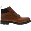 Image de Redskins - Bottines En Cuir Cognac à Talon Décroché Bas Avec Des Lacets Et Un Zip Latéral - Cognac 44