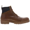 Image de Redskins - Bottines En Cuir Cognac à Talon Décroché Bas Avec Zip Et Lacets Ronds - Cognac 44