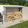 Image de Abri bûches métal TRIGANO 3 stères avec toit incliné et structure acier galvanisé pour protéger votre bois au jardin