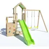 Image de TRIGANO Aire de jeux en bois 220 m ULTRA XPERIENCE - Mur descalade toboggan et balançoires - 8 enfants