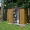Image de Abri de jardin métal aspect bois 23 m2 Yardmaster + kit dancrage