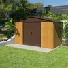 Image de Abri de jardin métal aspect bois 53 m2 Yardmaster + kit dancrage