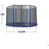 Image de Filet de protection trampoline Ø244 m   polyéthylène résistant entrée zippée sécurisée 6 poteaux compatible trampolines Trigano