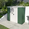 Image de Abri de jardin métal vert Yardmaster 23 m² + kit dancrage
