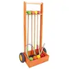Image de Jeujura Jeu De Croquet En Bois - 4 Joueurs - Chariot En Bois
