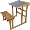 Image de JEUJURA Bureau DEcolier En Bois - Teinté Chêne Hauteur 60 cms