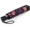 Image de Isotoner Parapluie solide ultra déperlant à ouverture/ fermeture automatique fleurs aubergine femme