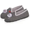 Image de Isotoner Chaussons pompom gris chiné femme