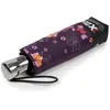Image de Isotoner Parapluie X-tra Solide anti-retournement23cm ultra déperlant ouverture/fermeture automatique fleurs aubergine femme