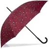 Image de Isotoner Parapluie canne ultra dérperlant solide ouverture automatique/ fermeture manuelle bandana bordeaux femme