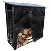 Image de Étagère à bûches Toit incliné - capacité 3 stères - Longueur 186 cm - Abri bois range buches Extérieur - Bâche de protection