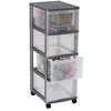 Image de Tour de rangement avec roues Sundis OPTIMO 4 tiroirs - gris