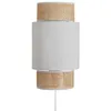 Image de Applique incurvée rotin et tissu blanc Ostaria