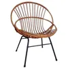 Image de Fauteuil en rotin laqué et métal