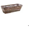 Image de Jardinière en osier brut et bois T2