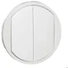 Image de Enjoliveur large CÉLIANE pour double interrupteur va-et-vient ou poussoir blanc - LEGRAND - 068002