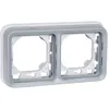 Image de Support plaque étanche PLEXO composable IP55 gris 2 postes horizontaux - LEGRAND - 069683