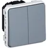 Image de Interrupteur double composable avec enjoliveur Plexo gris - Legrand - Plexo - Tension 250V - Intensité 10A