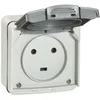 Image de LEGRAND Prise de courant IK08 2P+T 20A étanche IP55 avec volet 90x90 Plexo gris