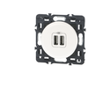 Image de Prise chargeur USB double blanc Legrand Céliane  099736