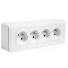 Image de LEGRAND Kit Essentiel Mosaic 4 prises de courant + support + cadre saillie