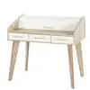 Image de Bureau Dos D'âne Vintage Rideau Blanc - 3 Tiroirs