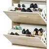 Image de Meuble À Chaussures Chêne Vintage - Rideau Blanc