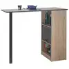 Image de Meuble rangement de cuisine chêne avec table - coloris: noir LUCKY131CNN