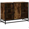 Image de Bonne qualité - Armoire de rangement Armoire lavabo de salle de bain et WC - BONNIE - chêne fumé - Bois dingénierie DECO M4551137