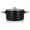 Image de Faitout Ogo Ector En Aluminium Et Manche En Bois 24 Cm Noir