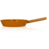 Image de Poele Sauteuse Ogo Poele Ector 28 Cm En Aluminium Revetement Ceramique Jaune Avec Manche En Bois