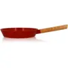 Image de Poele Sauteuse Ogo Poele Ector 24 Cm En Aluminium Revetement Ceramique Paprika Avec Manche En Bois