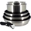 Image de Batterie De Cuisine - Induction - 7930018 - Inox - 6 Pieces - Poignée Amovible - Gris