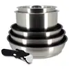 Image de Batterie de cuisine - induction - menastyl - 7930018 - inox - 6 pieces - poignée amovible - gris AUC3256391014653