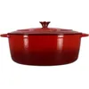 Image de Cocotte - MENASTYL - 6020105 - Ronde - En fonte acier émaillé - Rouge - 7 litres - 29 cm