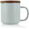 Image de Tisanière En Grès Gris Avec Couvercle En Bois D'acacia 300ml Juliet - Ogo Living