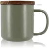 Image de Tisanière En Grès Verte Avec Couvercle En Bois D'acacia 300ml Juliet - Ogo Living
