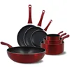 Image de Batterie De Cuisine 7 Pièces Aluminium Rouge - Tous Feux Cerise - Menastyl