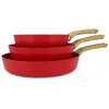 Image de Set de 3 poÊles colorama magenta - poÊle 20/24 et 28 cm - en aluminium - revÊtement antiadhÉsif en cÉramique