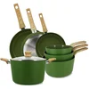 Image de Batterie De Cuisine 7 Pièces En Céramique Olive - Tous Feux Kaki - Menastyl