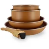 Image de Batterie de cuisine 5 Pièces Aluminium Revêtement Anti-adhésif Tous Feux Dont Induction Noisette MENASTYL