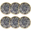 Image de Lot De 6 Assiettes Creuses À Motif Bleu En Grès 20cm Heraclee - Novastyl